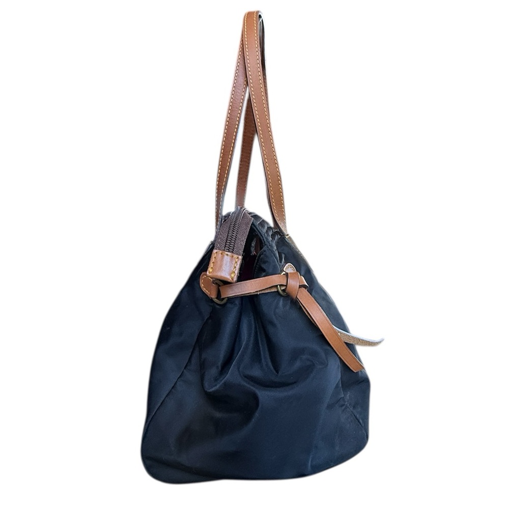 Dooney & Bourke Black with Brown Leather Trim Nylon shoulder tote bag - Picture 4 of 16